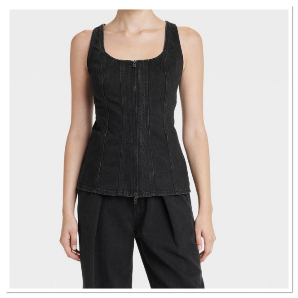 Universal Thread Women’s Slim Fit Black Denim CorsetTop
